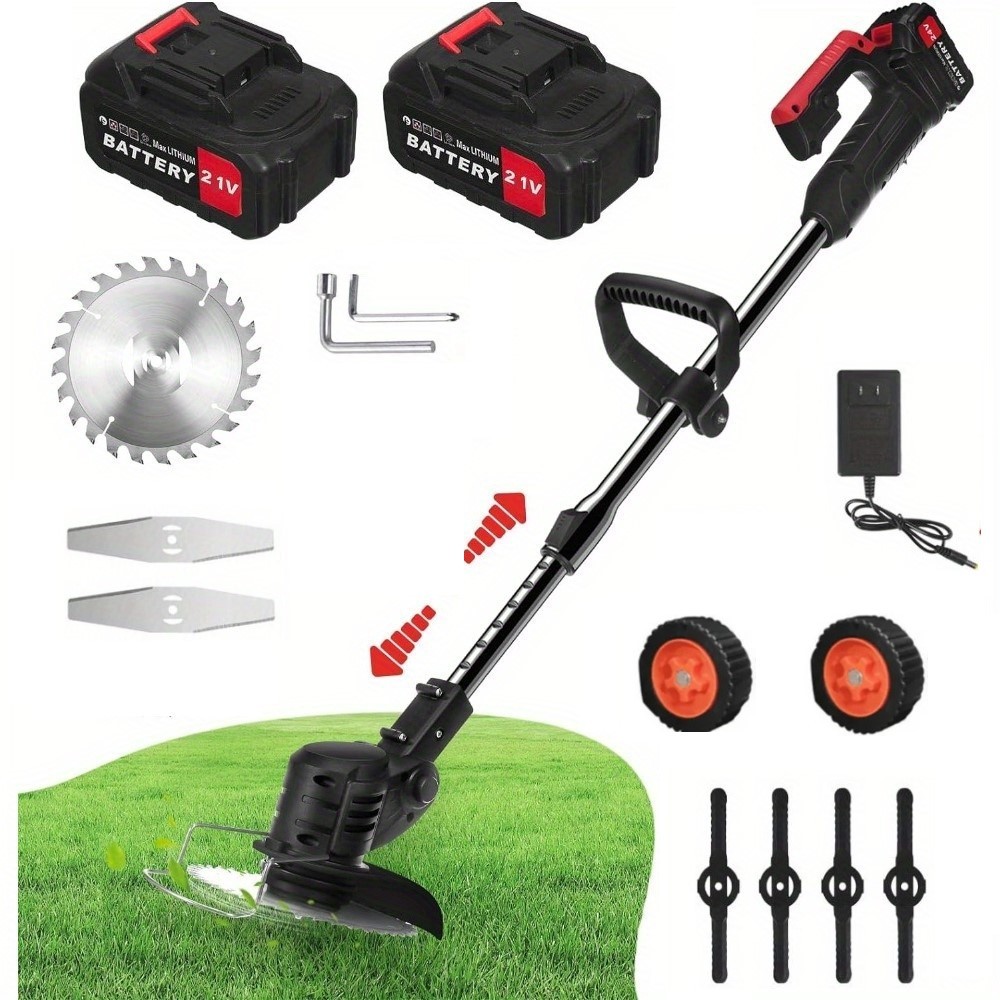 Electric Weed Eater Cordless 2 Weed Wacker Battery Operated 4-in-1 Lawn Trimmer