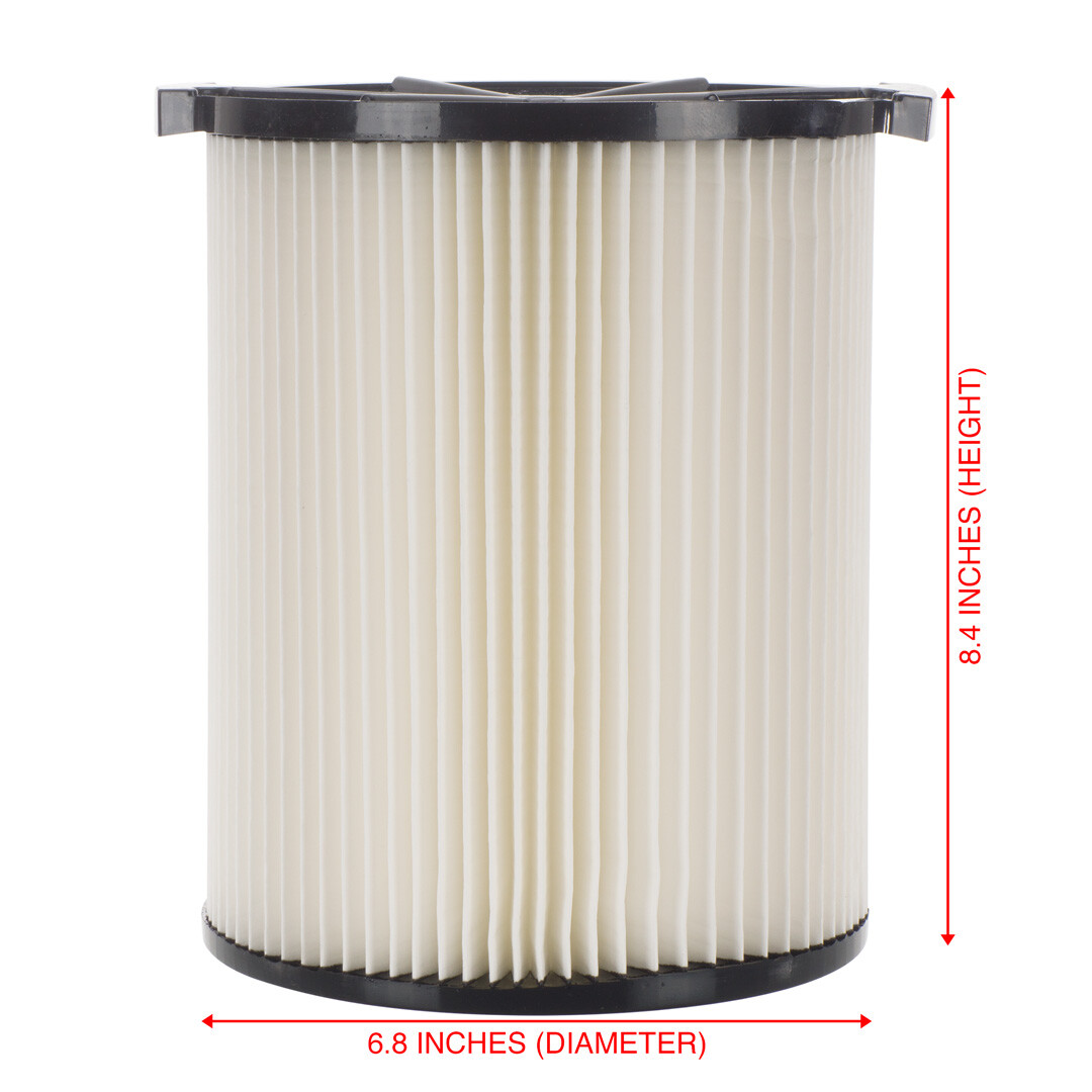1-Layer Cartridge Filter Part # 72947 for RIDGID VF4000 Wet Dry Vacuums Washable