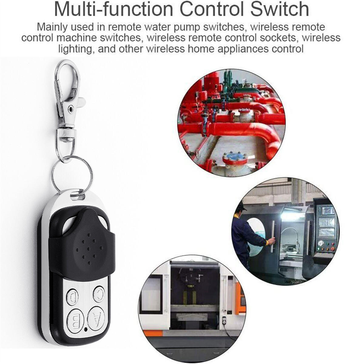 4X Universal Rolling Code Remote Control Fob Gate Garage Door Opener Key 433MHz