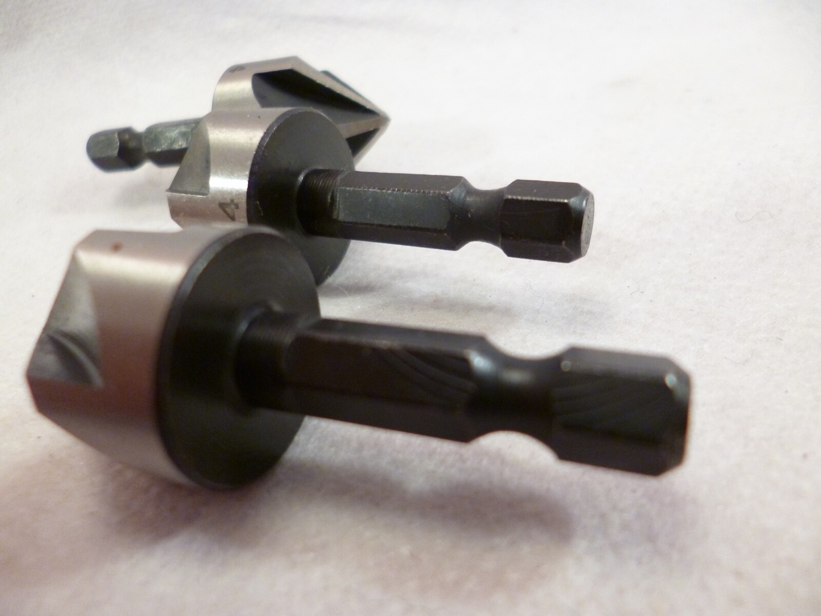 3 NEW 3/4″ COUNTERSINKS WITH 1/4″ HEX SHANK WOODWORKING METAL PLASTIC