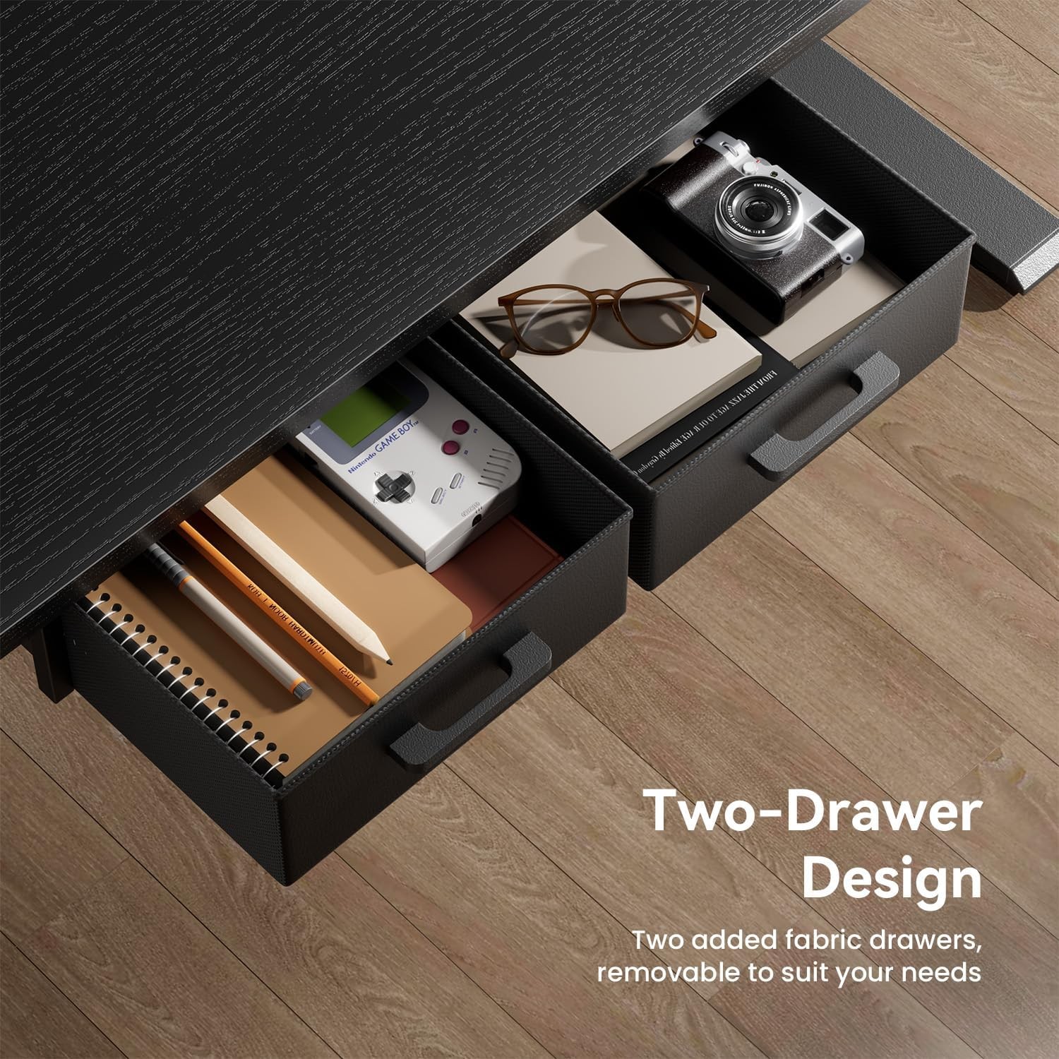 Electric Standing Desk with Drawers , Stand Up Desk with Outlet, Adjustable Desk