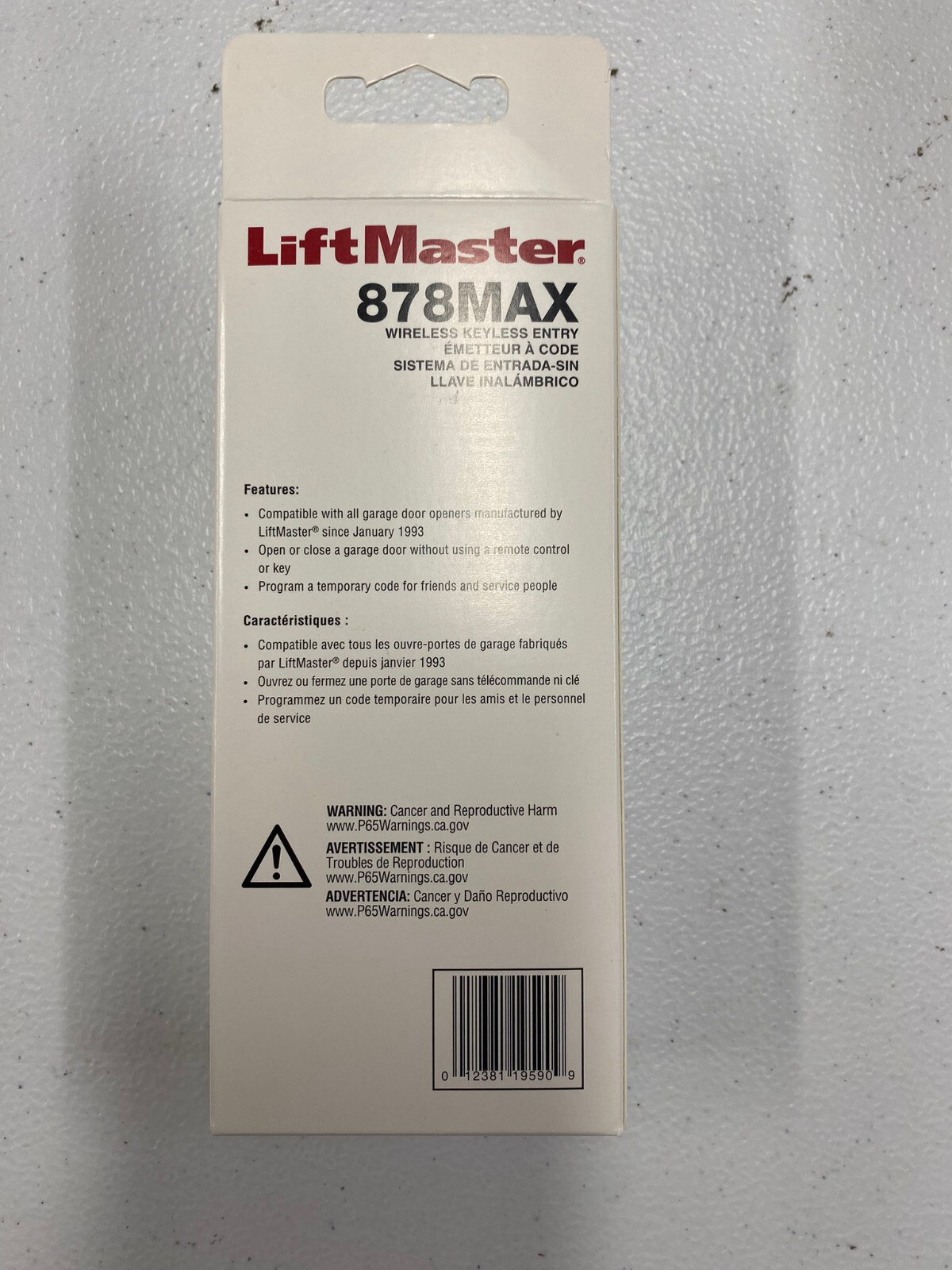 LiftMaster 878MAX Garage Door Keypad Wireless and Keyless Entry System
