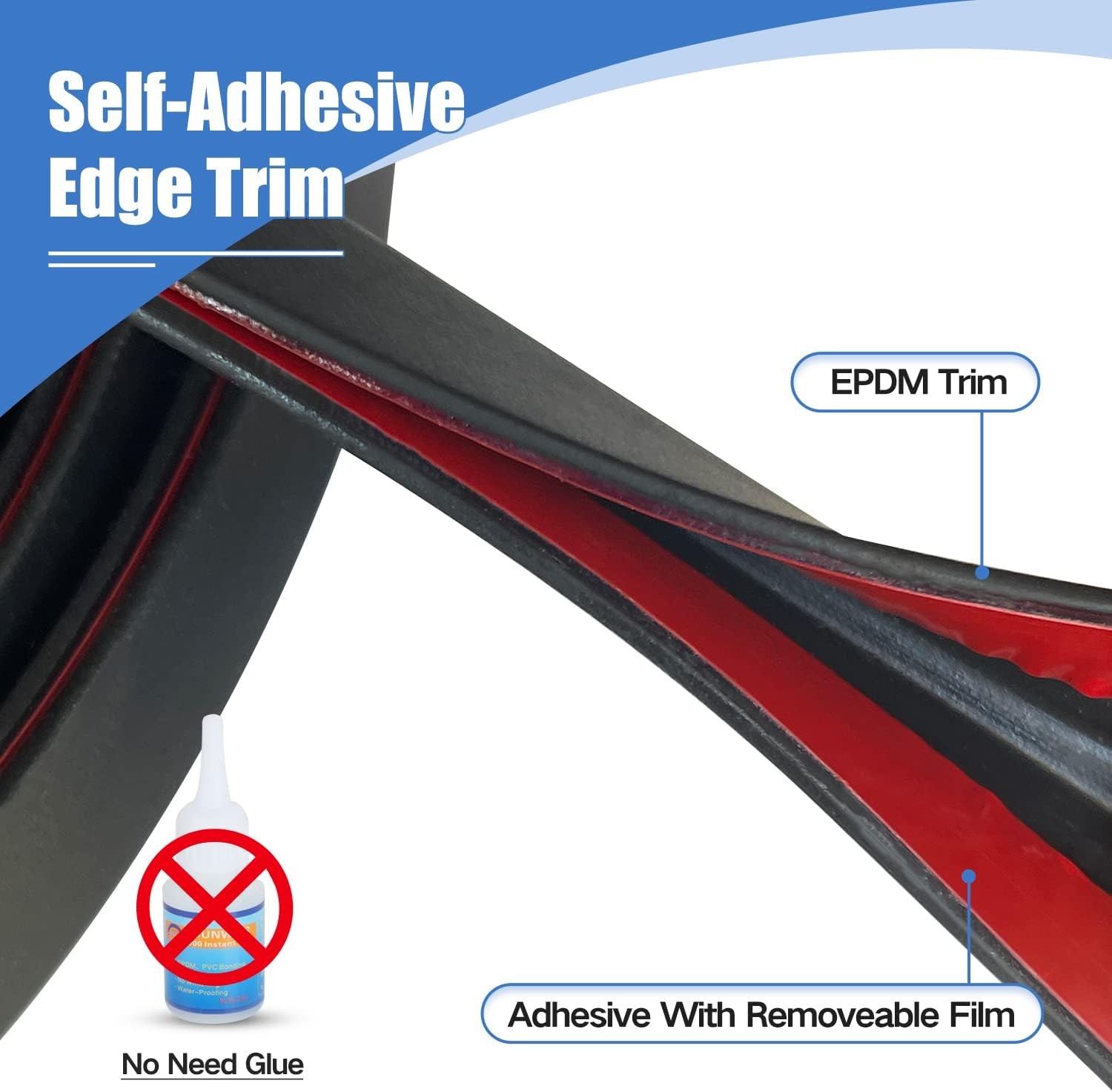 1/16″ Rubber Edge Trim U Channel Self Adhesive Trim Sheet Metal Edge Protector
