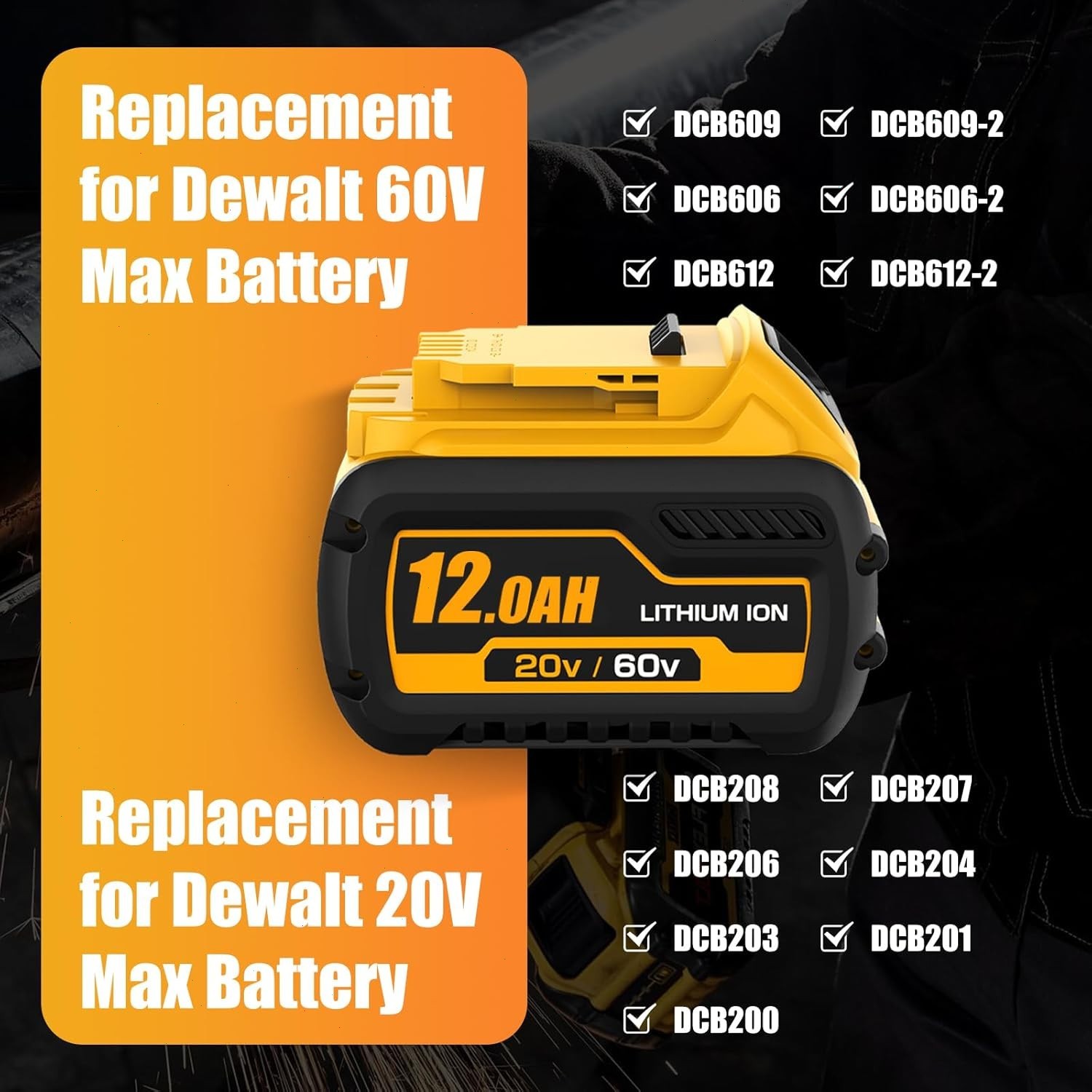For Dewalt DCB609 20V/60V MAX FLEXVOLT 12.0Ah Lithium ion Battery / Dual Charger