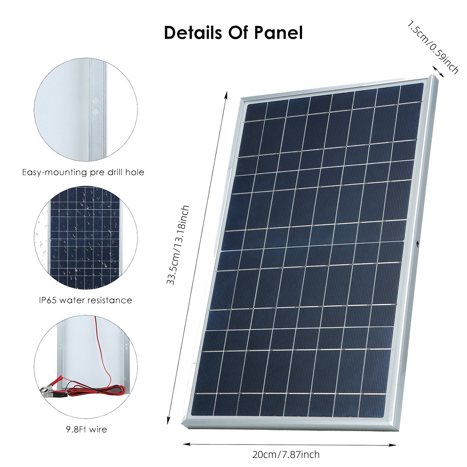 Trickle 30W Solar Panel 12V Charger Battery Charger Kit Maintainer Boat Car RV
