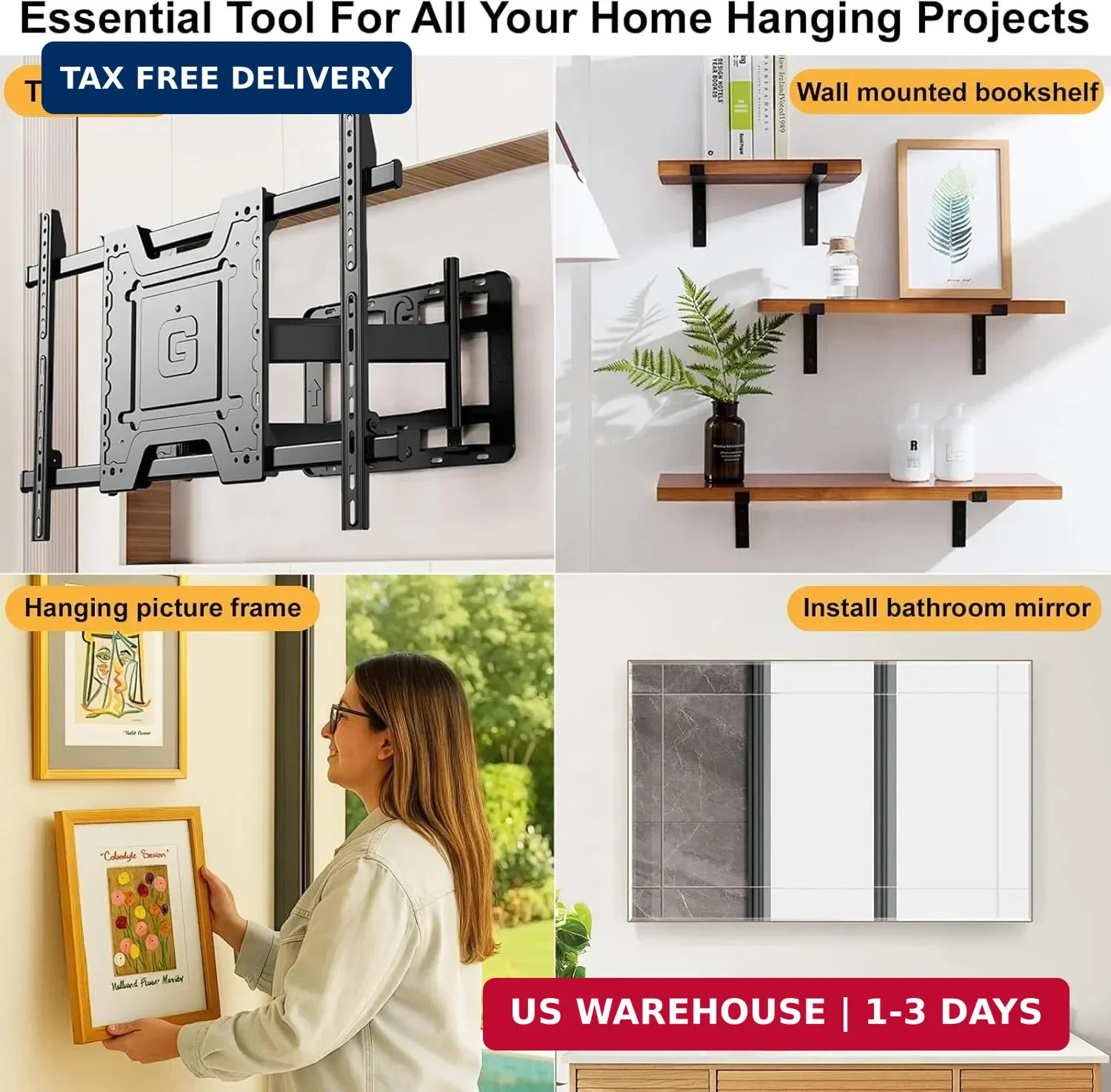 2-Pack Magnetic Stud Finder – No Batteries Required, Powerful Magnet Locates Scr