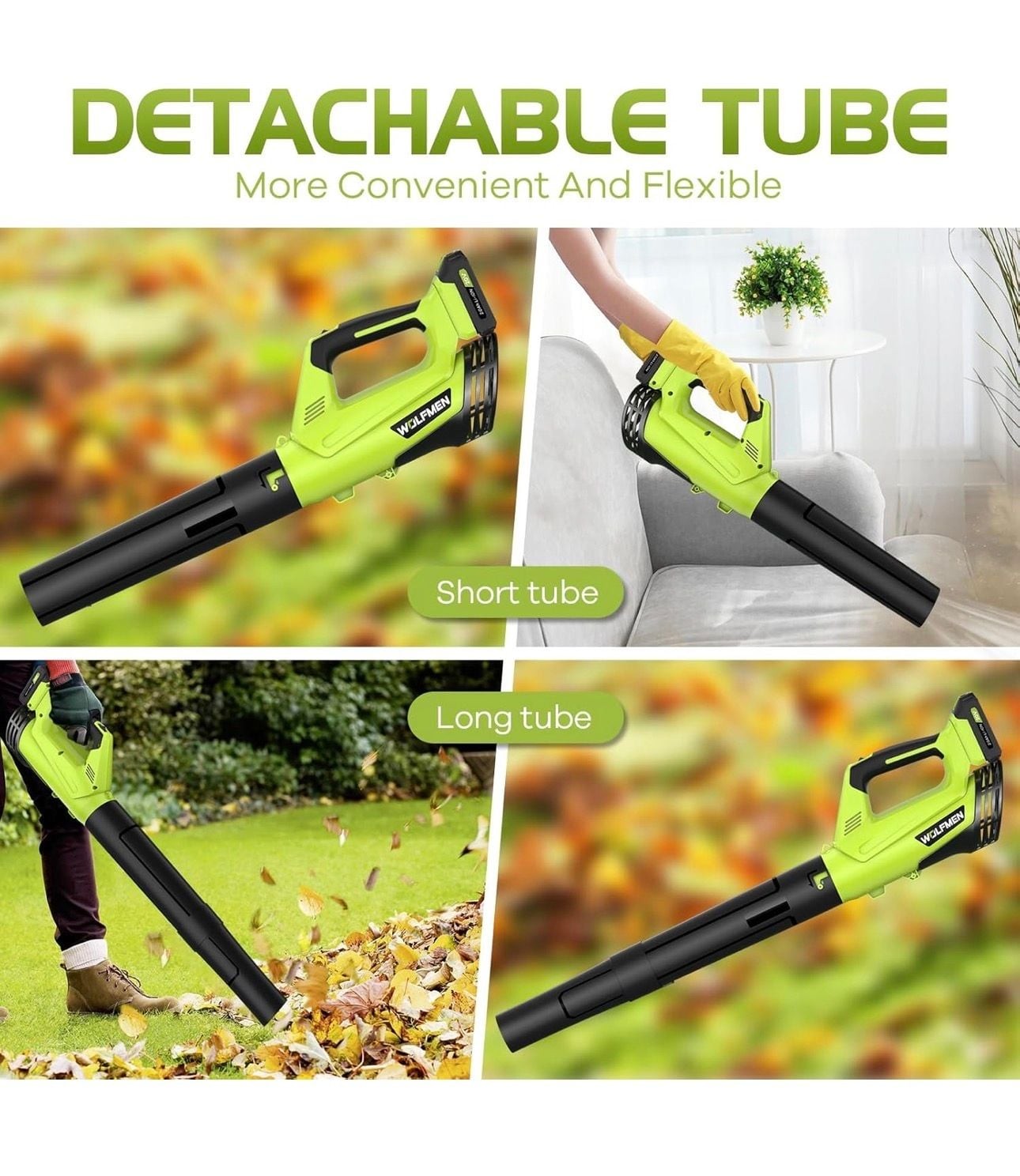WOLFMEN 20V Cordless Leaf Blower with 2 Batteries and Charger, 150 MPH