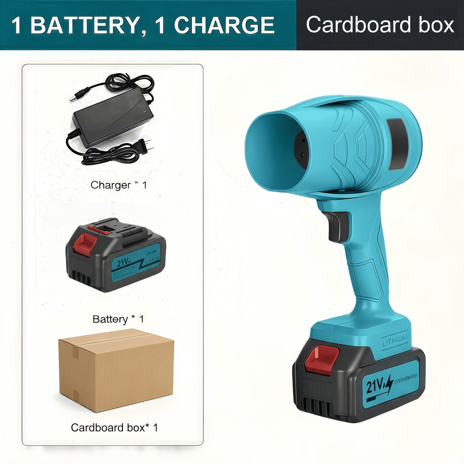 21V Single Battery Cordless Leaf Blower Portable Handheld Power Blower
