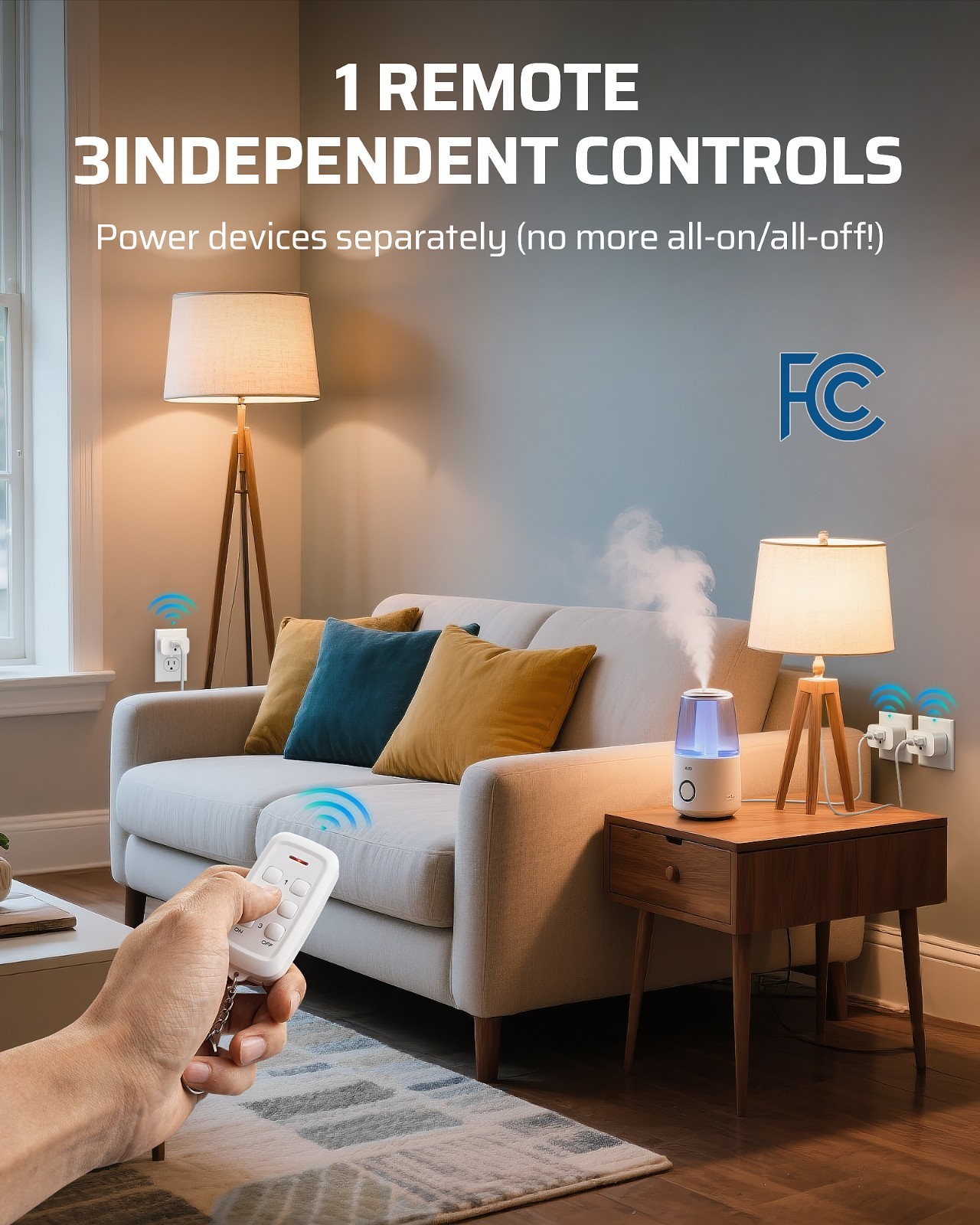 DEWENWILS Remote Control Outlet 3 Independent Wireless Sockets 15A 100ft