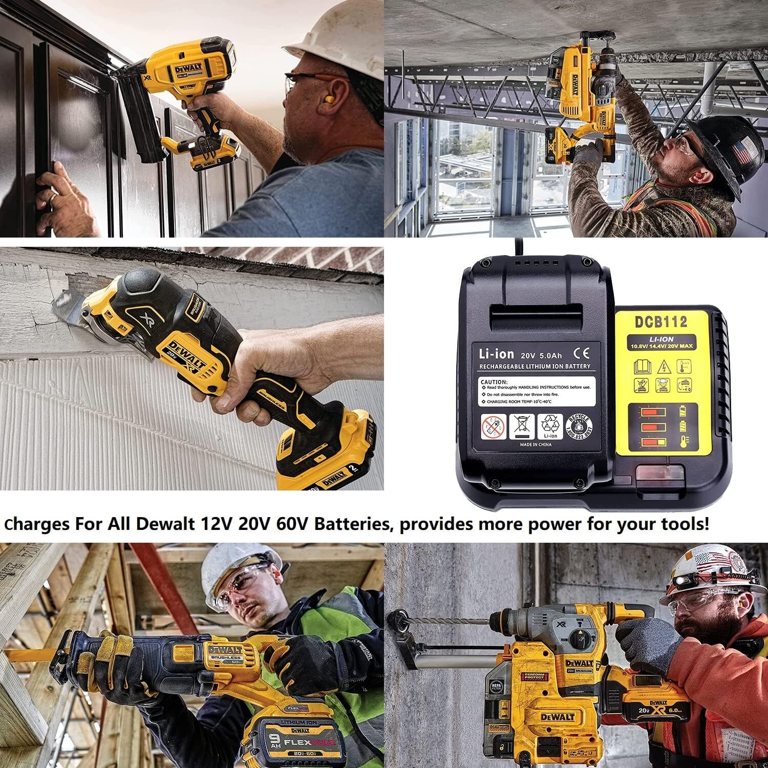 DCB112 Charger for Dewalt 12V MAX FAST Lithium Battery Charger For Drill 20 volt