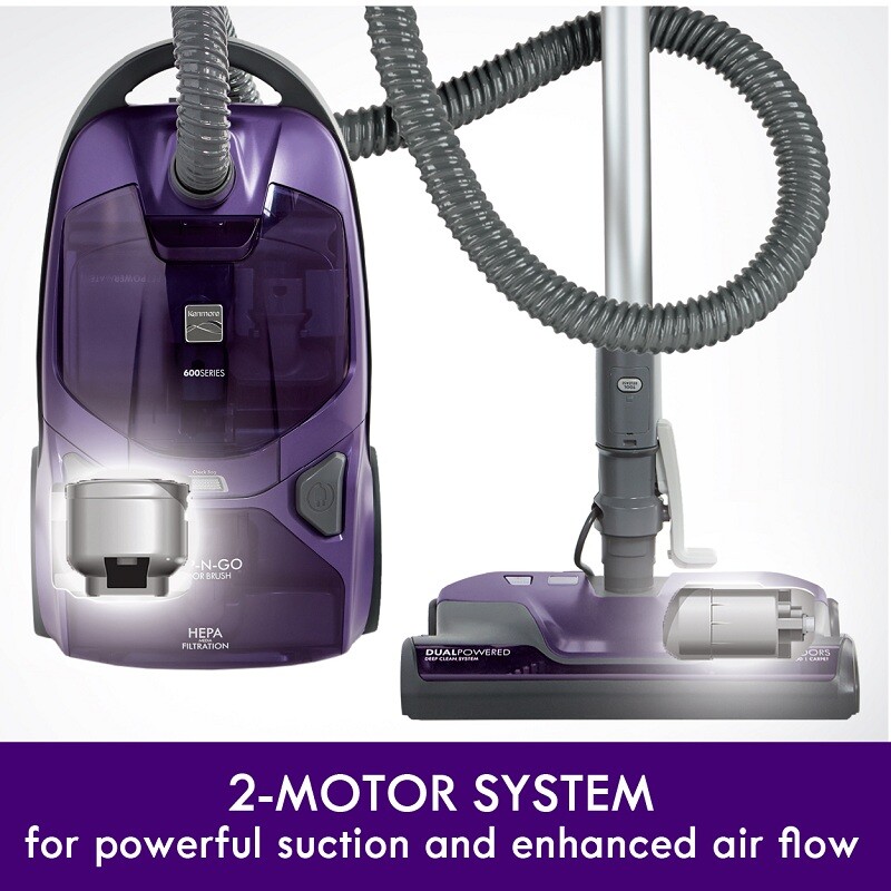 Kenmore 81615 600 Canister Vacuum Pet Friendly PowerMate HEPA 2-Motor 4 Tools