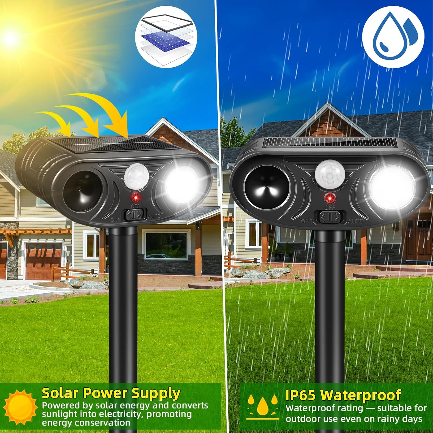 2026 Sonic Fortress Pro Deer Repellent 4 Pack Ultrasonic Solar Animal Repellent