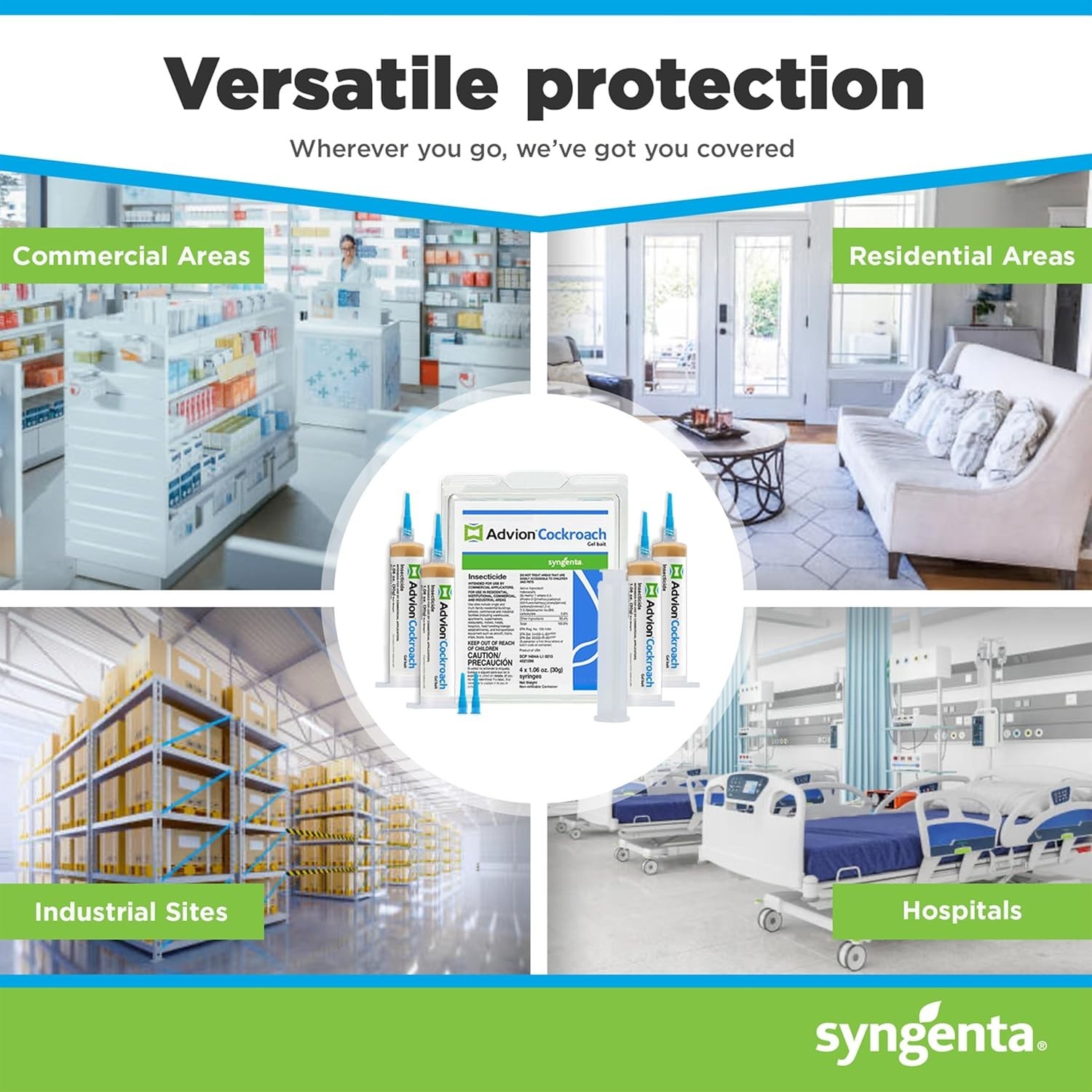 Syngenta Advion Roach Killer / Cockroach Gel Bait (Comes with Plunger and Tips)