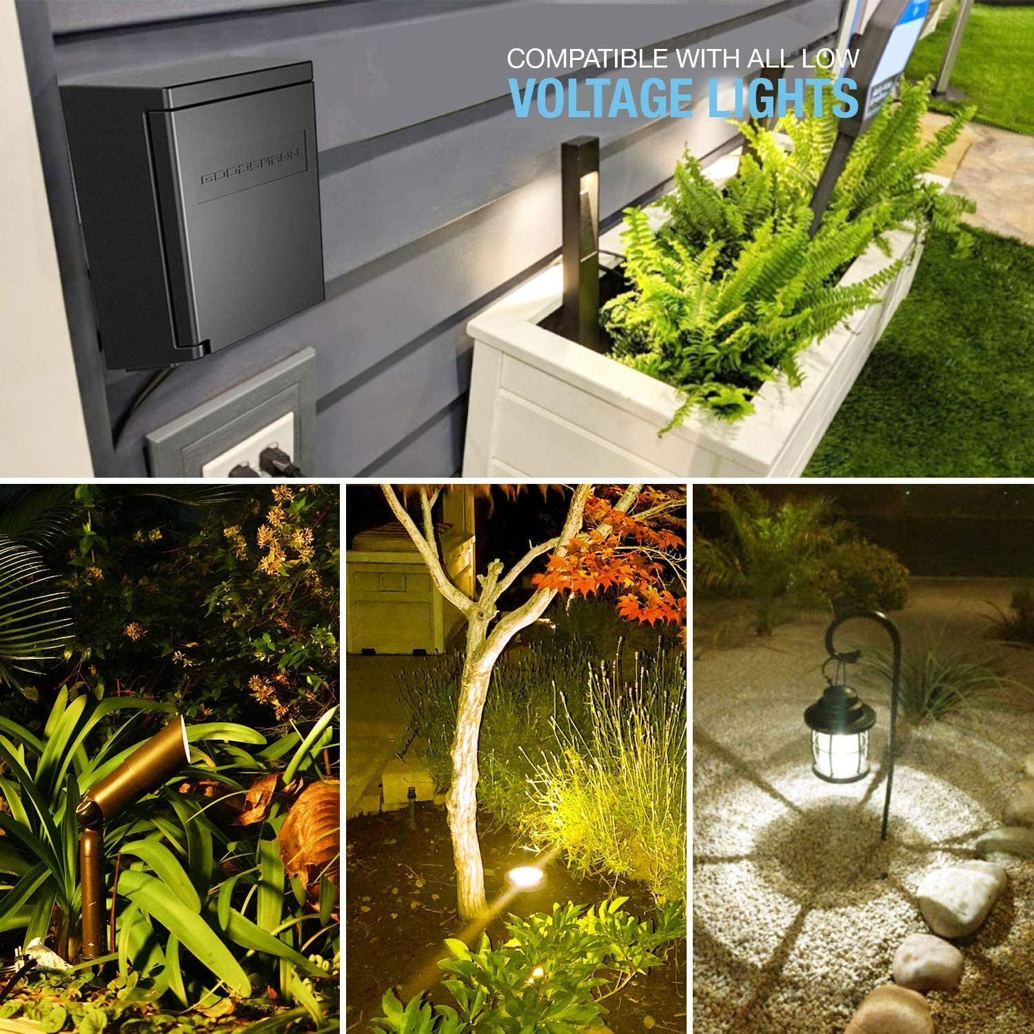 GOODSMANN 120W Low Voltage Transformer for Outdoor Garden Yard