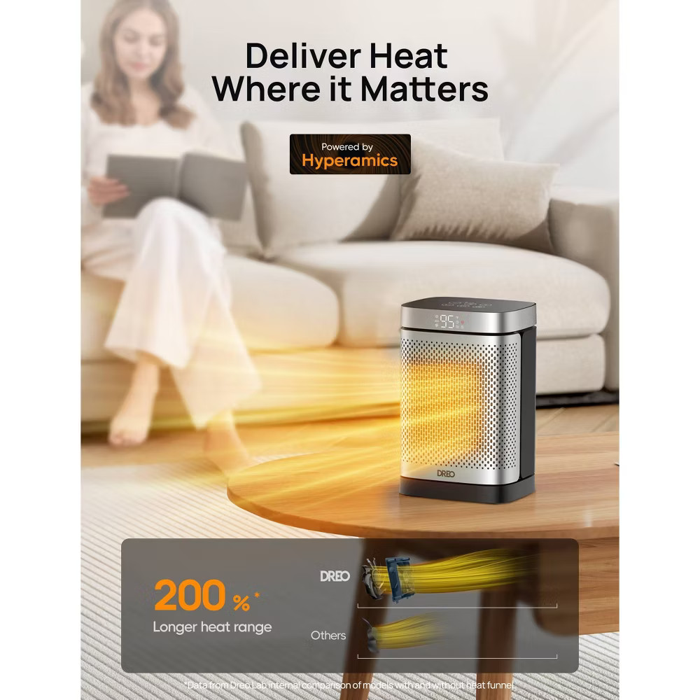 Dreo 1500W Atom Core PTC Heating Oscillating Tower Space Heater with Remote