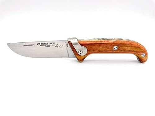 Lepine Atelier Double Plated Pocket Knife, Safety lock & Rose Wood Handle 3.5-in