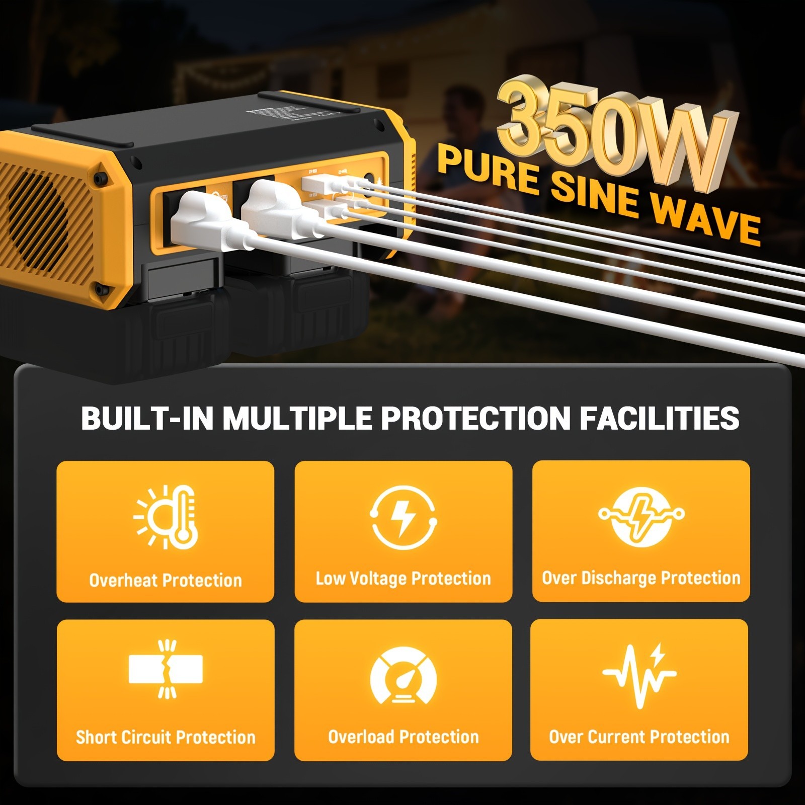 350W Portable Power Station for Dewalt 20V Battery Pure Sine Wave 140W USB-C PD