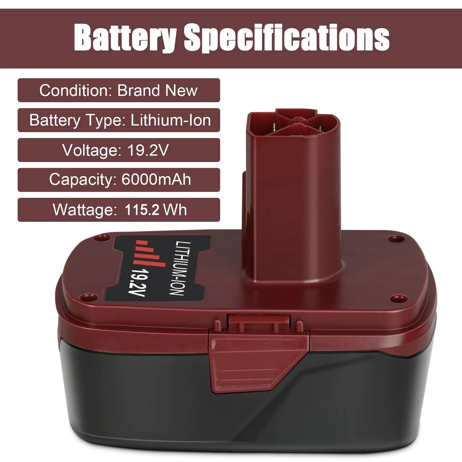 2 Pack 19.2V 6.0Ah Battery + Charger Kit for Craftsman C3 19.2 Volt Batteries