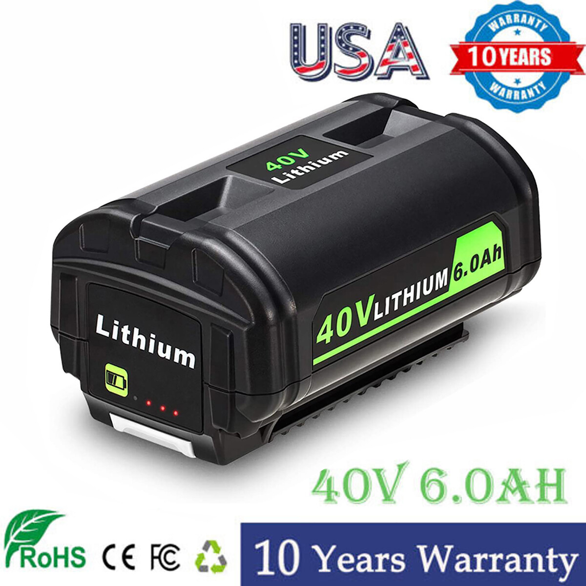 40V for Ryobi 40 Volt 6.0Ah Lithium-Ion Extended Capacity Battery OP40261 OP4026