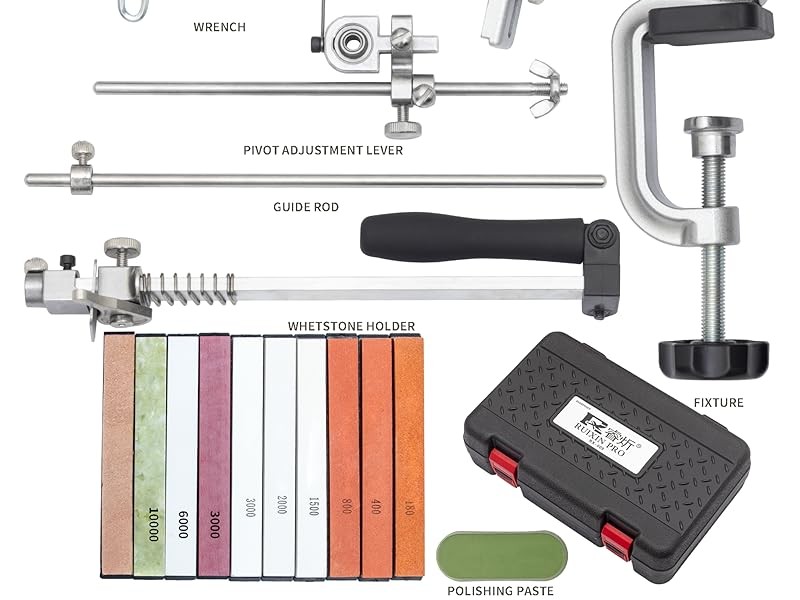 Knife Sharpening System, RX-009 Precision Knife Sharpener, 360° Flip Rotation,