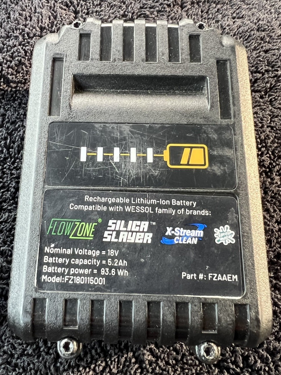 Flowzone #FZAAEM -FZ180115001 – 18V/5.2Ah Lithium-Ion Battery Only No Charger