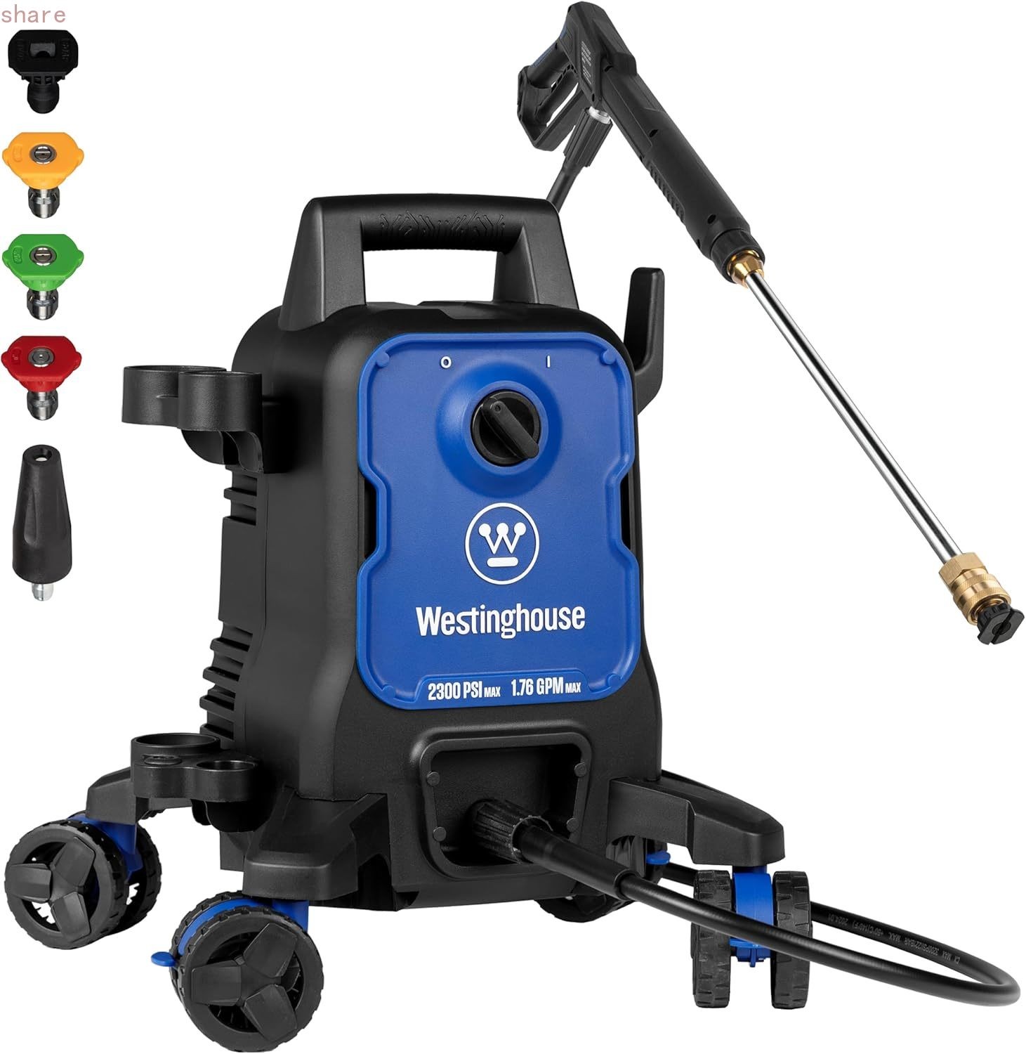 Westinghouse ePX3100 Electric Pressure Washer, 2300 Max PSI 1.76 Max GPM,Black