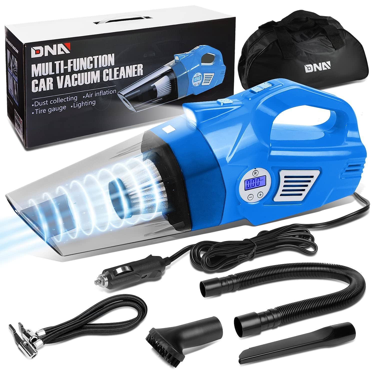 Dna Motoring Tools-00183 Portable Handheld High Power Mini Corded 2 In 1 Vacuum