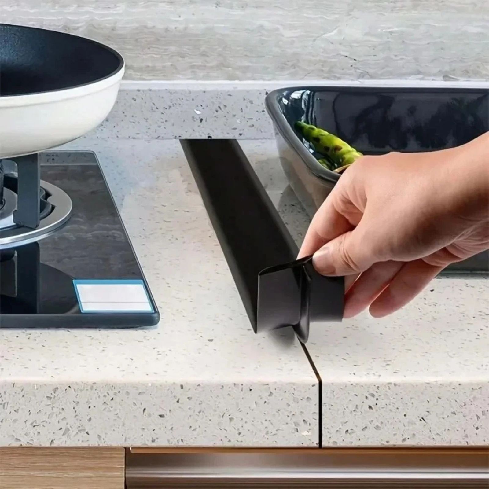 2Pcs Kitchen Silicone Stove Counter Gap Cover Oven Guard Spill Seal Slit Filler
