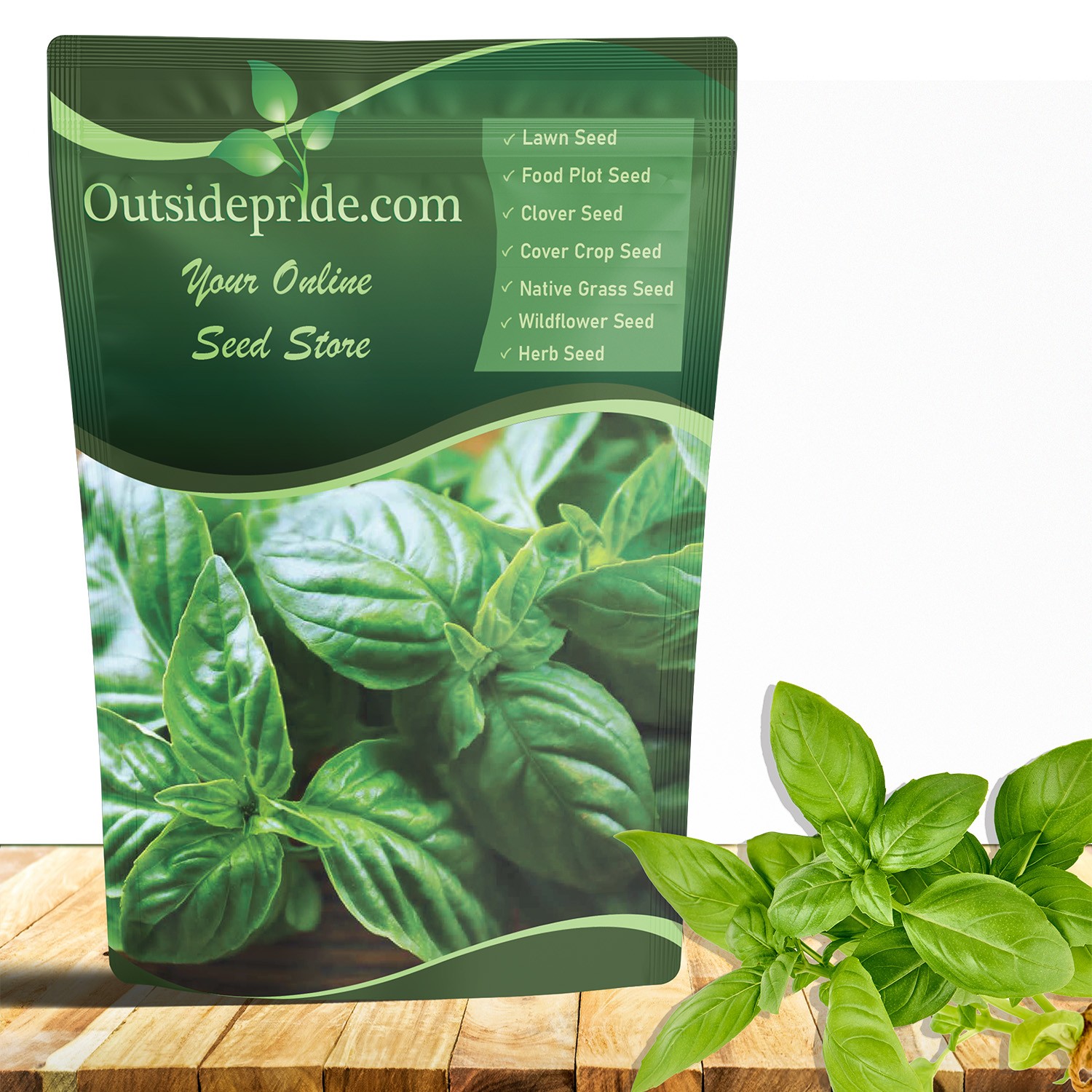 1 LB Basil Seed – Large Leaf Sweet Basil Herb Seeds