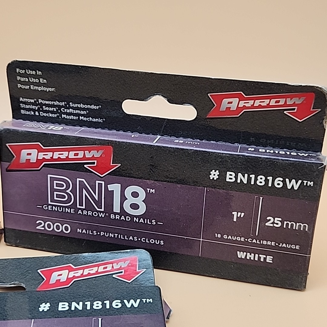 Arrow Brad Nails – BN1816W 1” inch 18 gauge 25mm – 2000 pk – Lot of 3 old stock