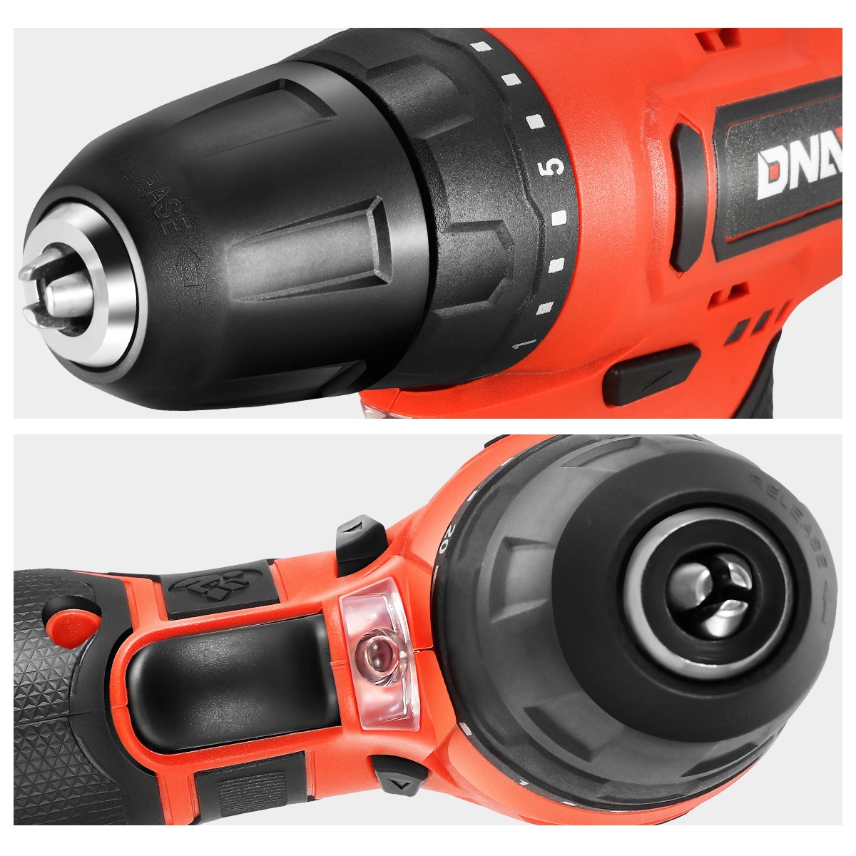DNA Motoring 12V Electric Drill Cordless Electric Screwdriver Drill+Keyless Red