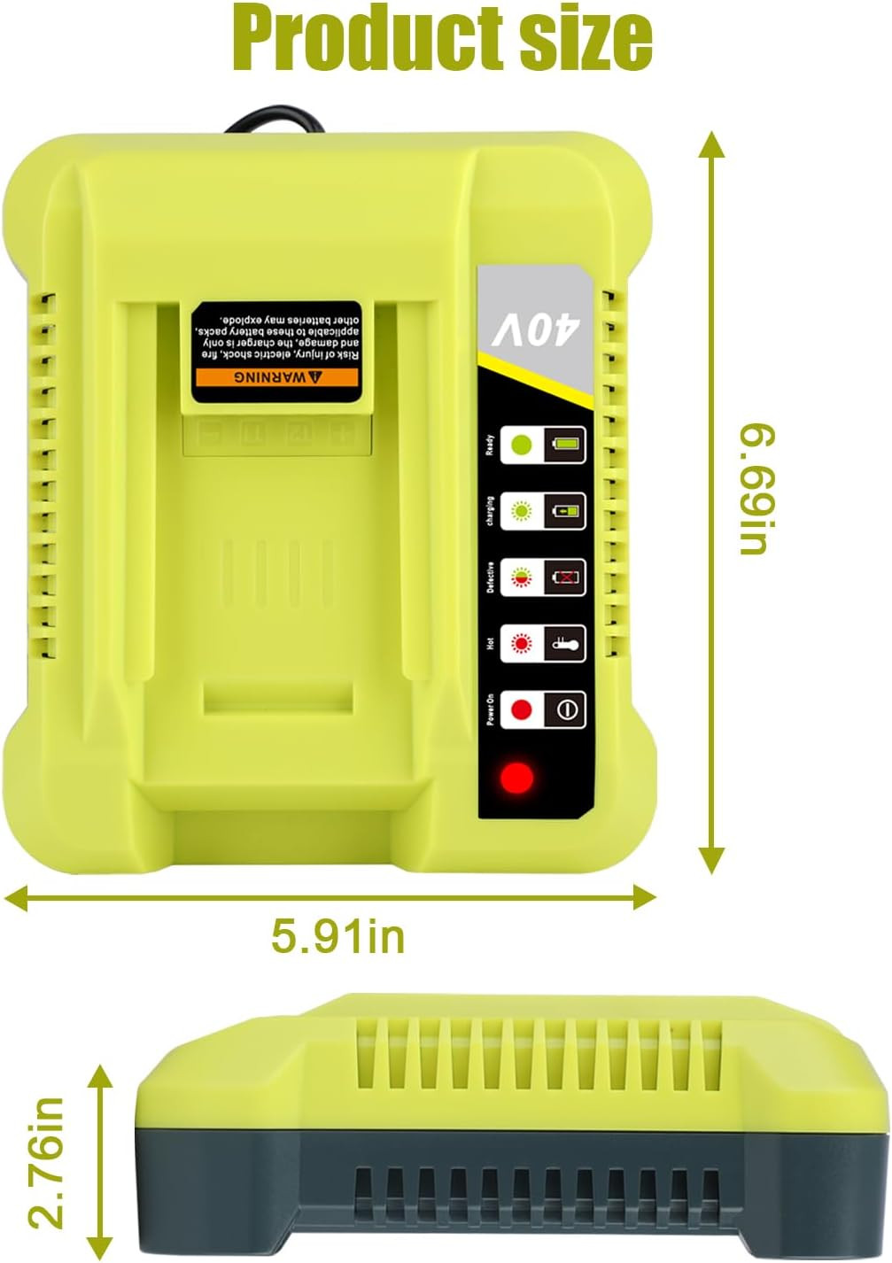 6.0Ah Battery 40 Volt for Ryobi 40V Lithium OP40602 Battery with LED / Charger