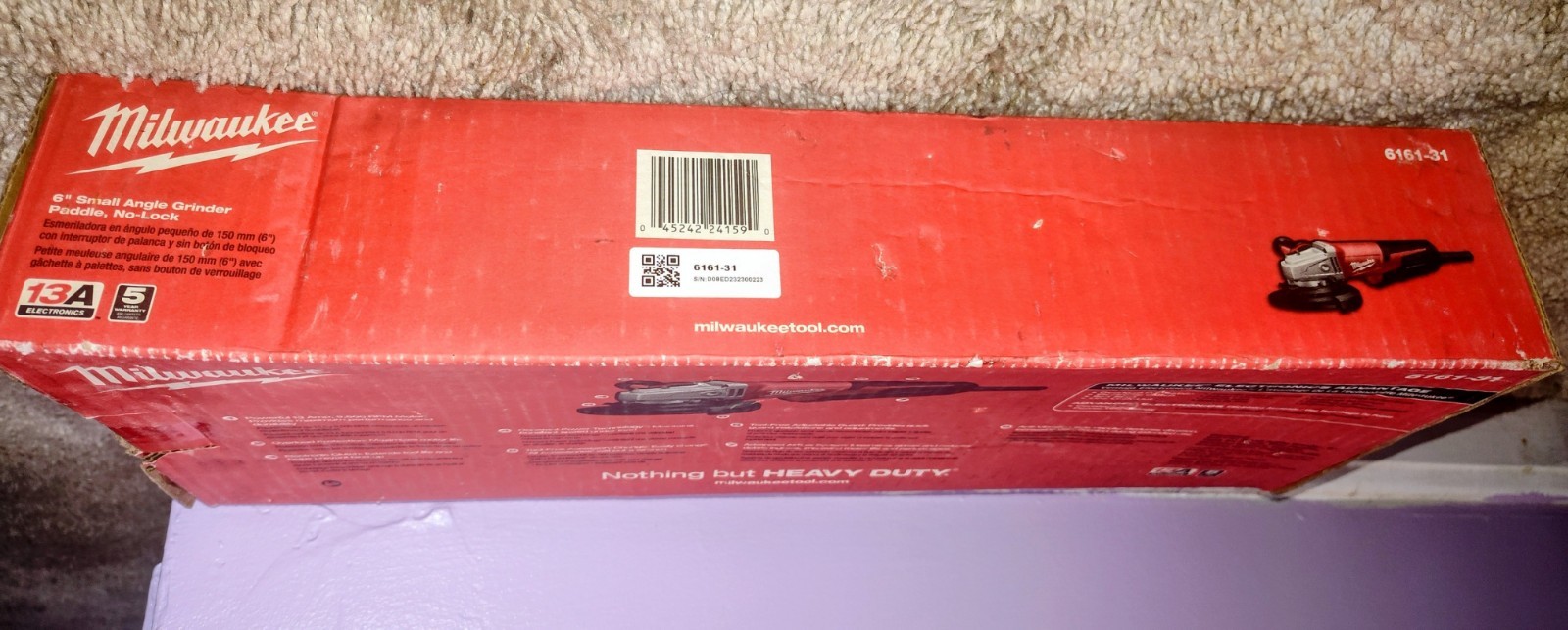 Milwaukee 6161-34 Angle Grinder Red Corded Electric Rotary/Circular Action