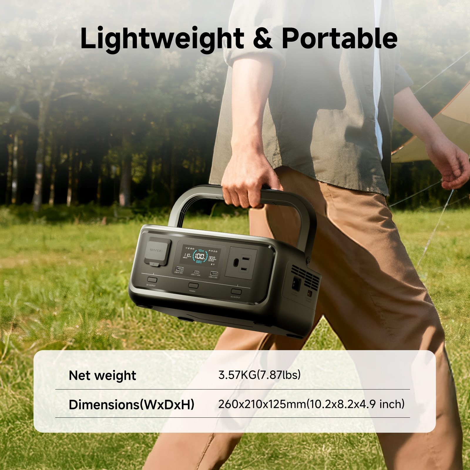 ALLPOWERS 299Wh 600W Portable Power Station Solar Generator Backup For Camping