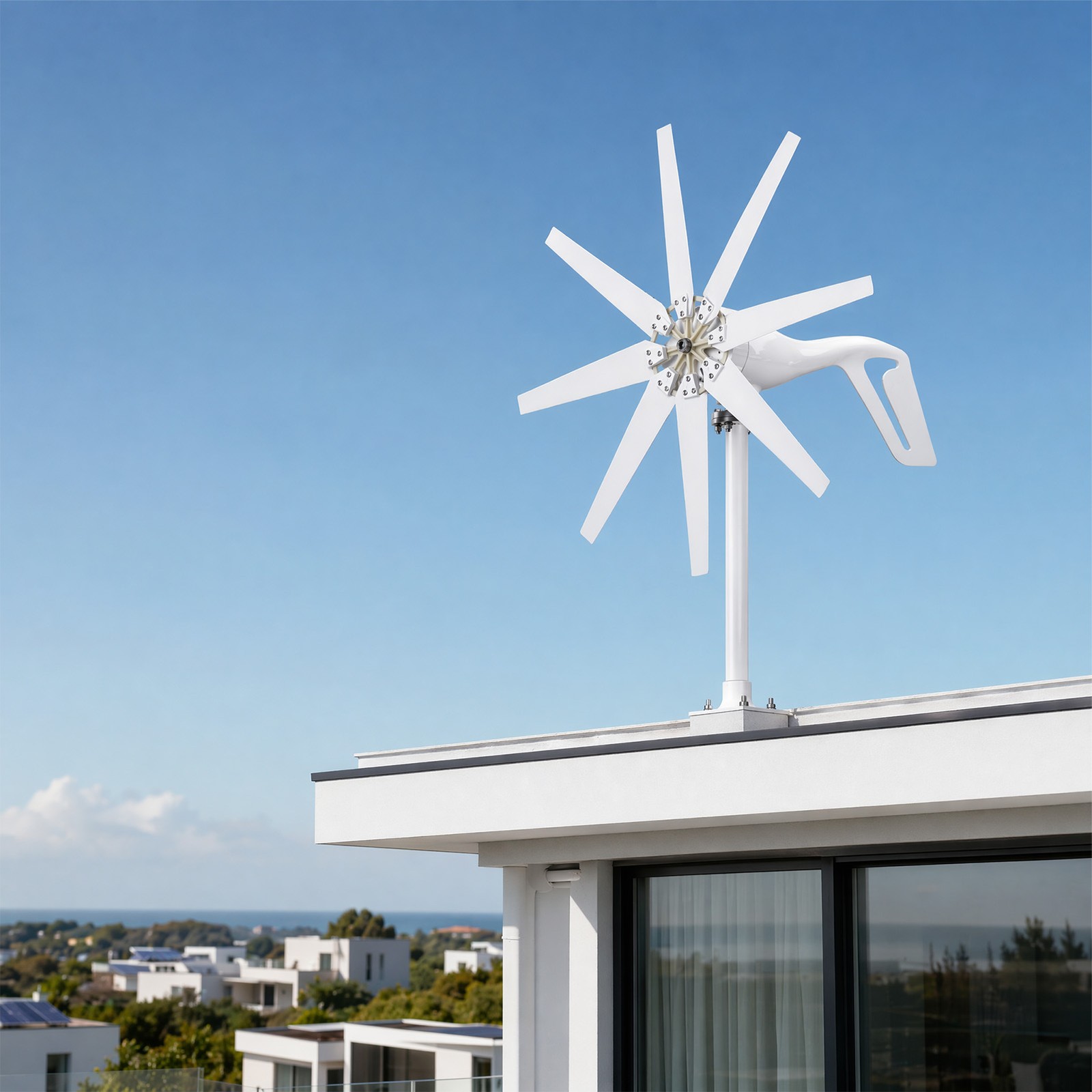 2000W 8 Blades Wind Turbine Generator Kit 24V Windmill w/Controller Home Power