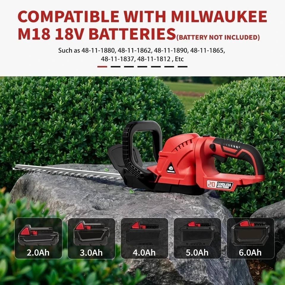 Milwaukee M18 Cordless 20″ Hedge Trimmer – Lightweight & Rotatable Handle
