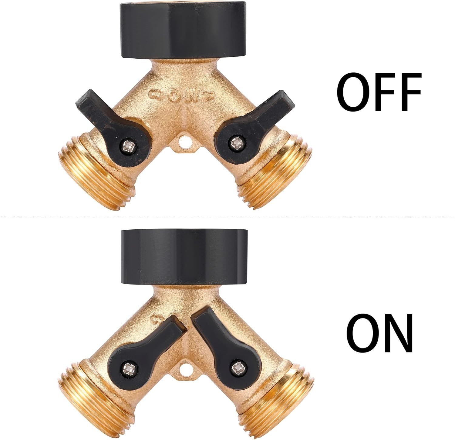Adjustable Flow Control Brass Garden Hose Splitter – Compact & Heavy Duty