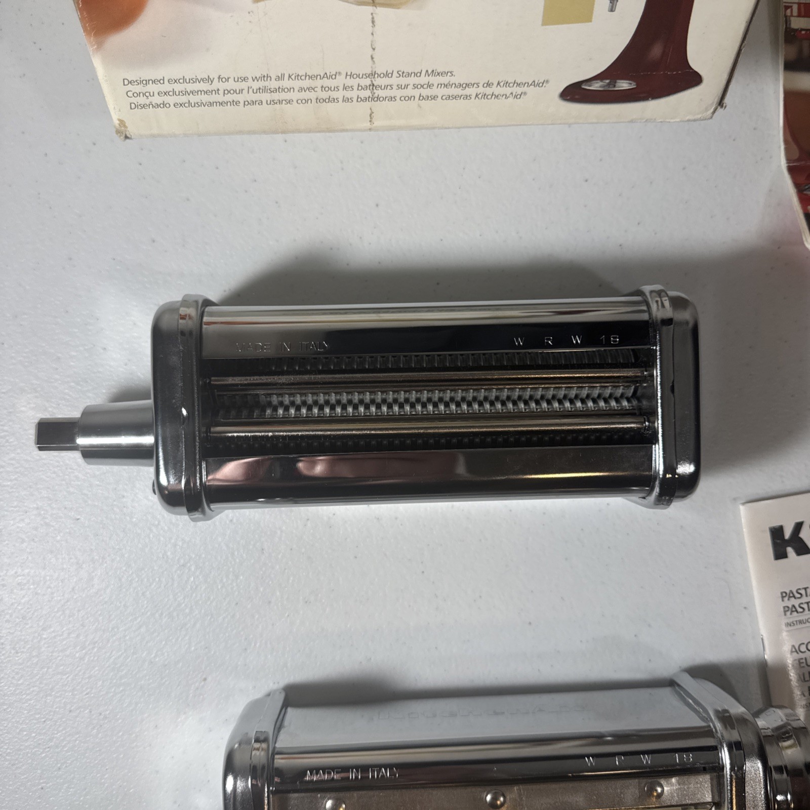 Kitchen Aid 3 Piece Pasta Roller & Cutter Made in Italy Read Description