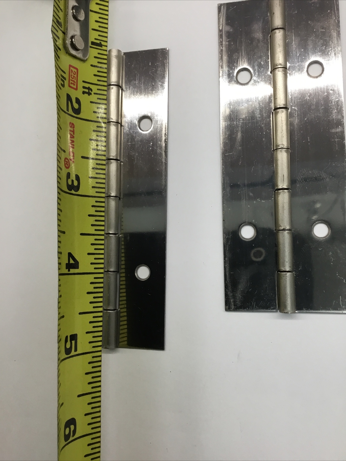 Stainless Steel Continuous Hinge 2 piece Lot with holes 4″ long X 1 1/2″ wide
