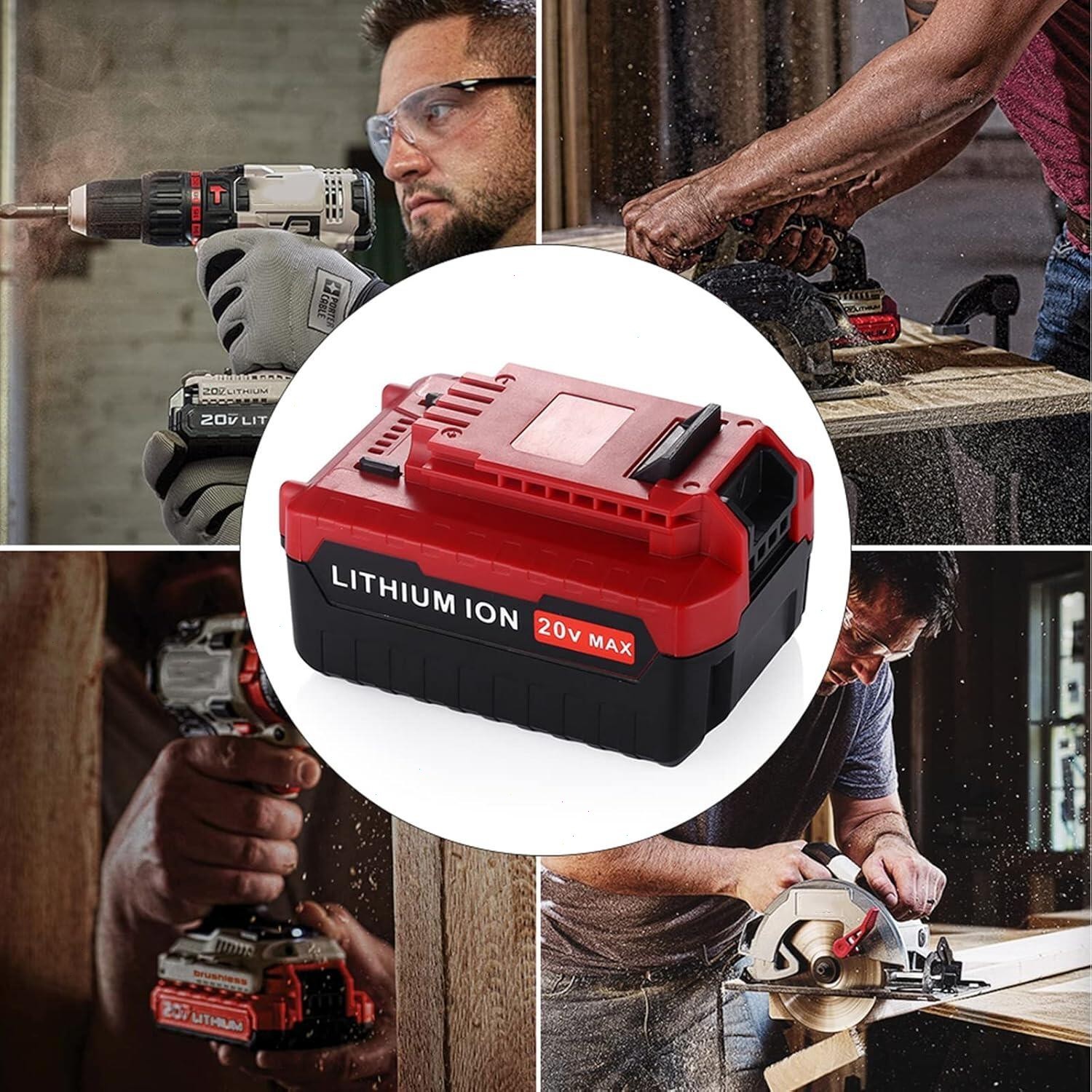 2P For Porter Cable 20Volt Lithium-Ion Battery PCC681L PCC685L 20V MAX 8000mAh