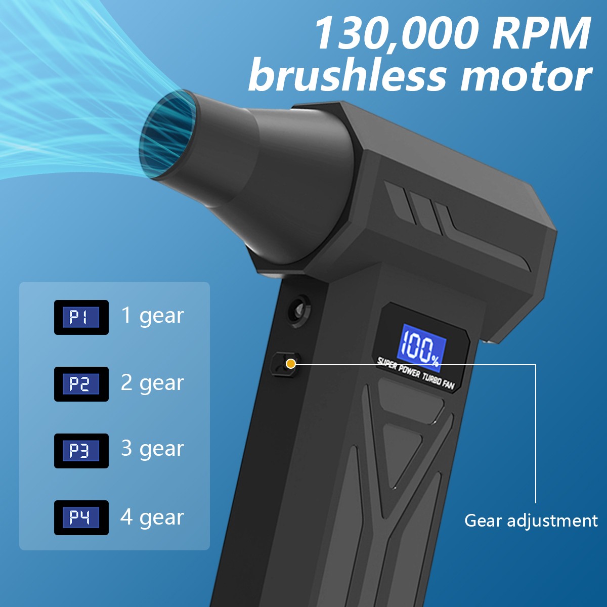 Rechargeable Turbo Blower Jet Fan Violent Turbofan Brushless Motor 110000RPM