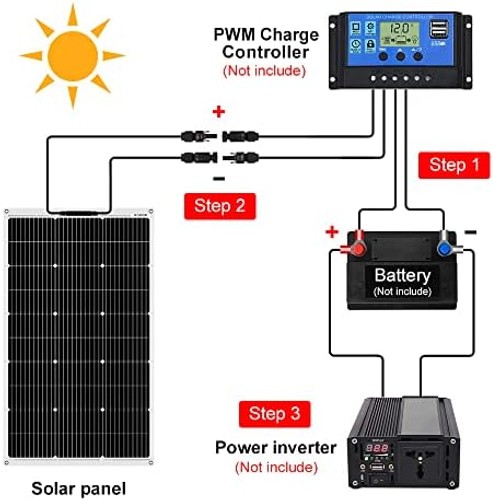 DOKIO 200W (2×100W) Flexible Solar Panels 18V Monocrystalline for 12V Battery…