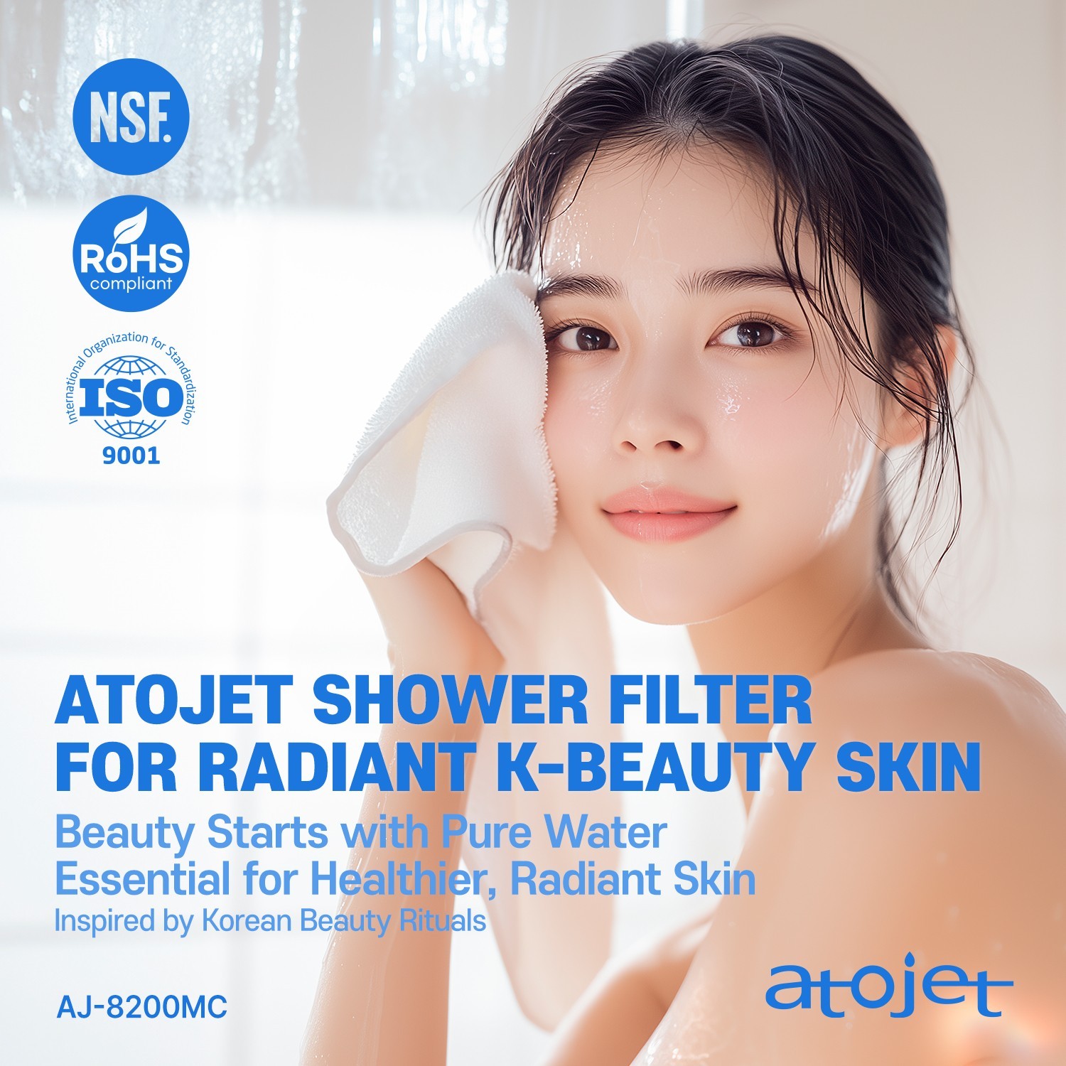 ATOJET Filter Showerhead | Single 1 month Set (Hose, Mount, Teflon Tape, Wrench)