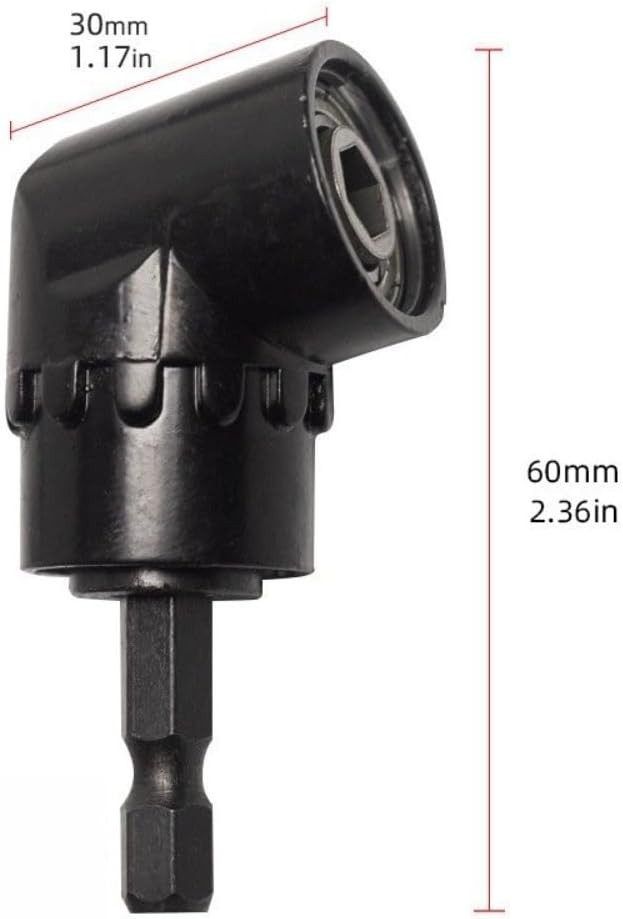 90 Degree Right Angle Drill Adapter Attachment, 1/4″ Quick Change Magnetic Bit S