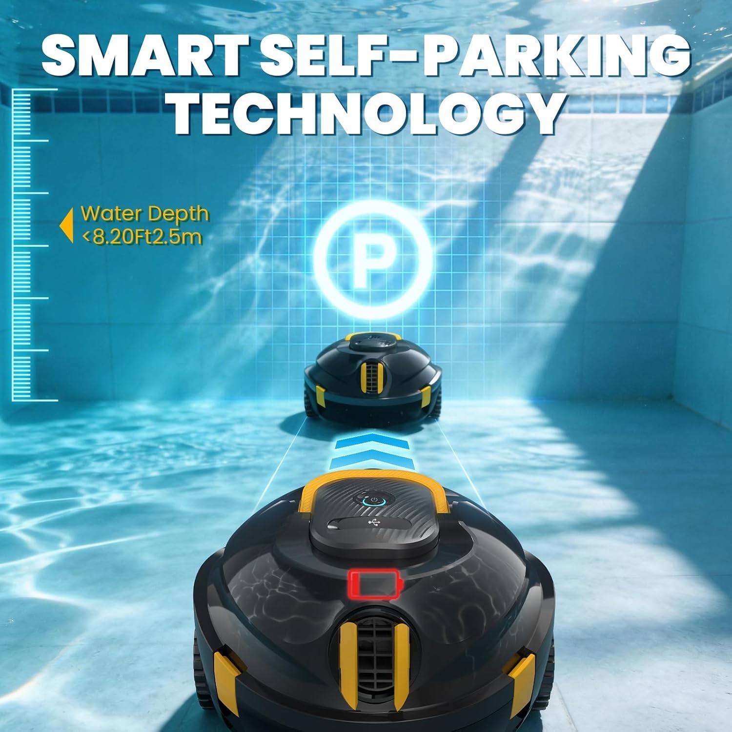 Portable Robotic Pool Cleaner – 2.2L Capacity with Advanced Filtration System