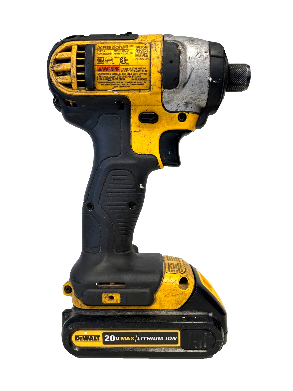 DeWALT DCF885 20 Volt 20V Max 1/4” Impact Driver DCF885 W/ 1.5Ah Battery