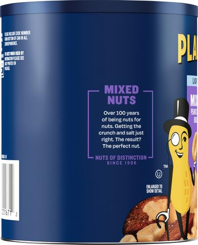 Planters Lightly Salted Mixed Nuts 15 Ounce Kosher Snack Less Than 50 Peanuts