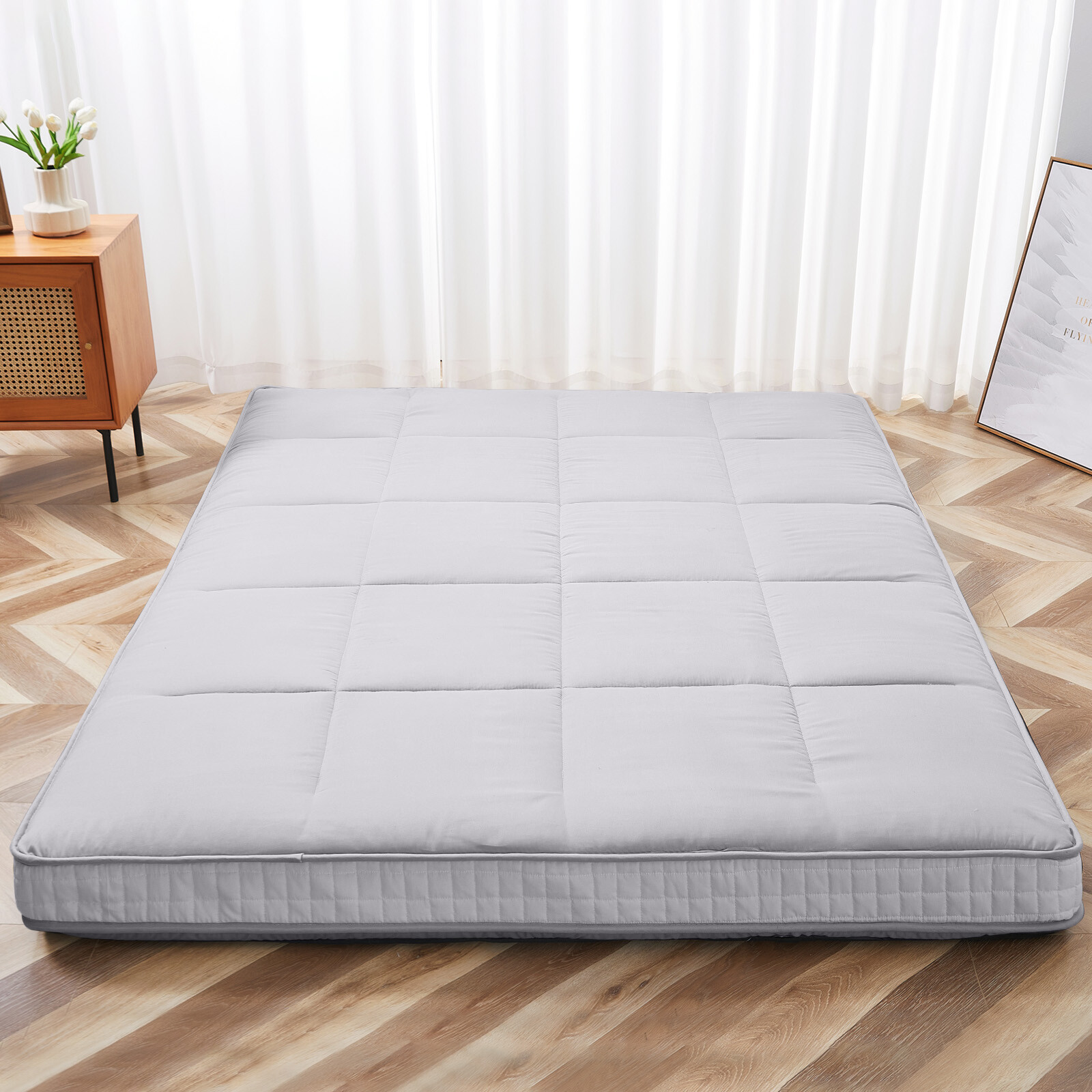 Extra Thick Japanese Sleeping Floor Mattress Foldable Roll Up Futon Tatami Mat