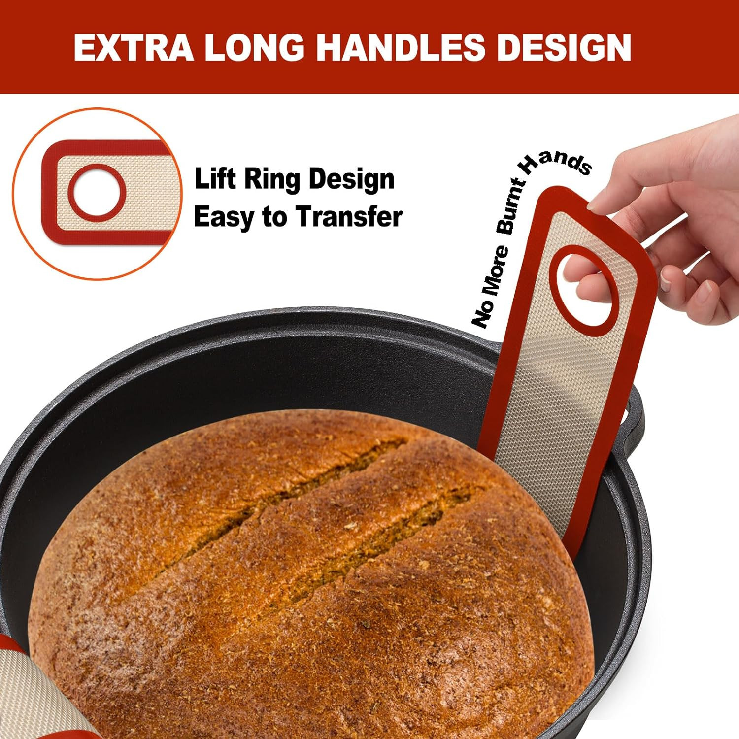 Silicone Bread Sling Oval and Round – Non-Stick & Easy Clean Reusable Oval Si…