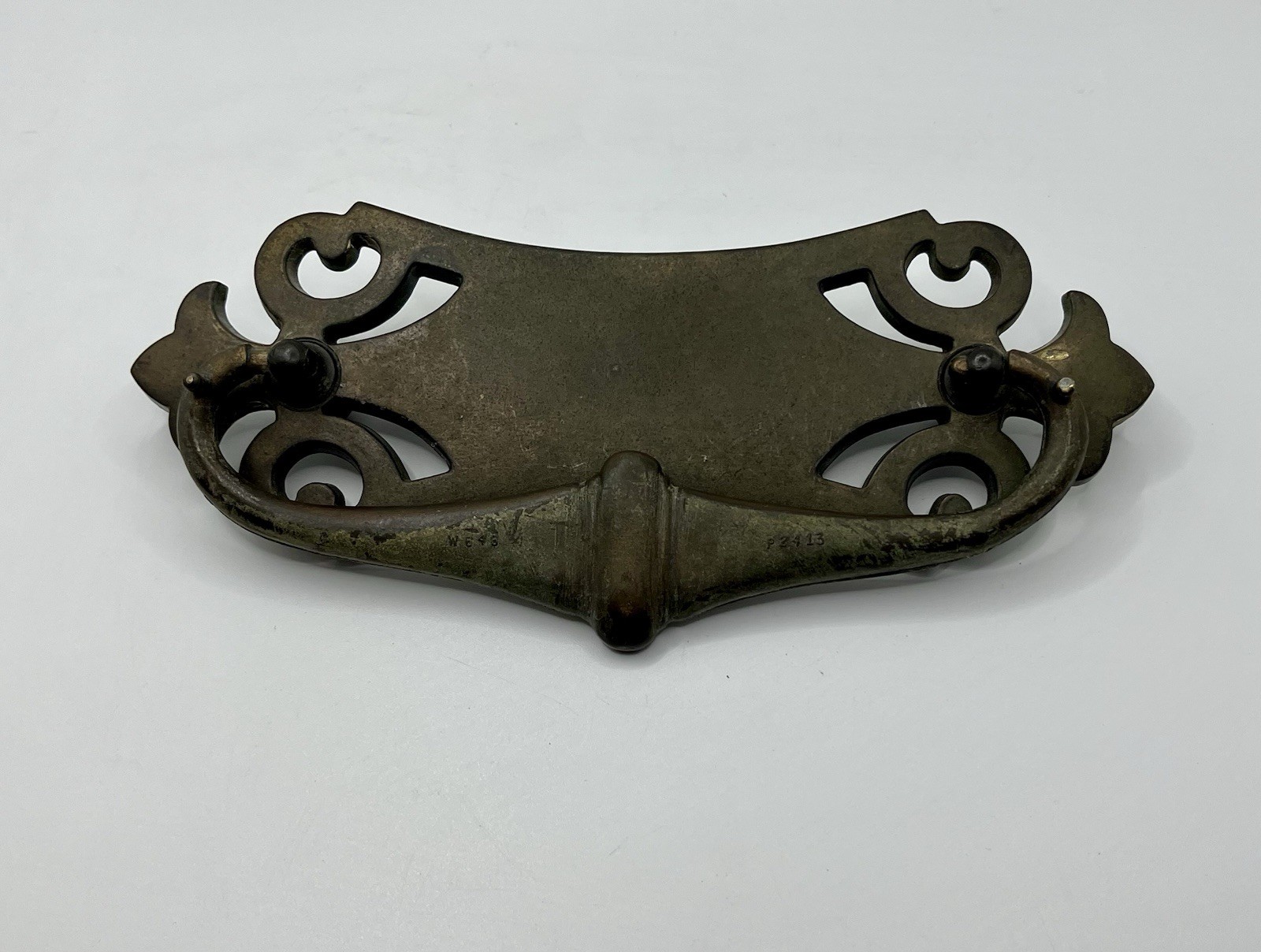 6 Vintage Large BPC 14045 Brass Chippendale Bail Pull Drawer Handles Victorian